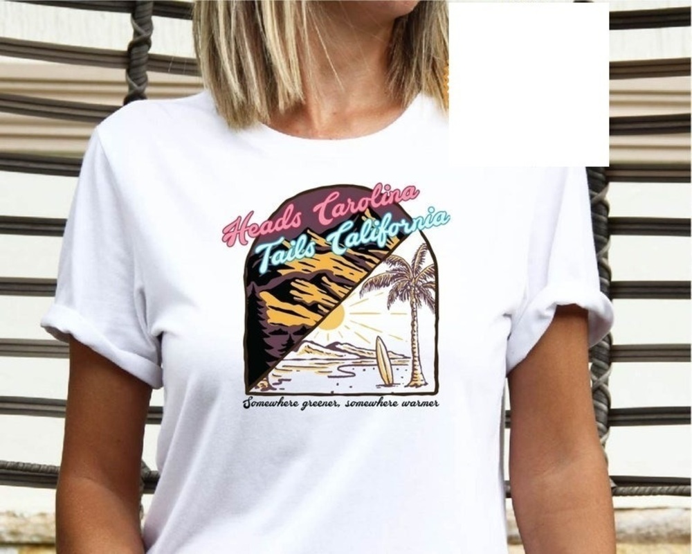 Heads Carolina Tails California Tshirt Country Music Shirt